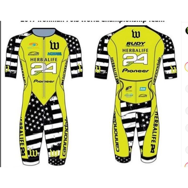 Mens One-Piece Cycling Jumpsuit Short Sleeve Triathlon Suit Road Mountain Bike Speedwear Performance Gear