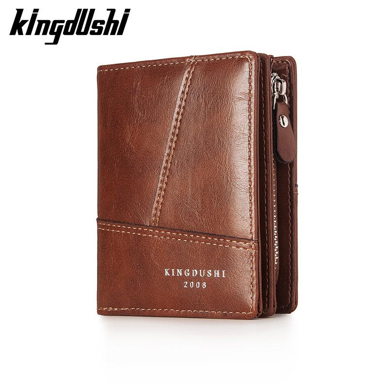 Кошелек для мужчин, короткие повседневные деловые складные кошельки, кожаный мужской роскошный маленький кошелек на молнии