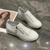 Autumn 4 Color New Women's Shoes 36-43 Thick Soled Versatile Lace-up Small White Shoes Woman Casual Sports Canvas Zipper Shoes