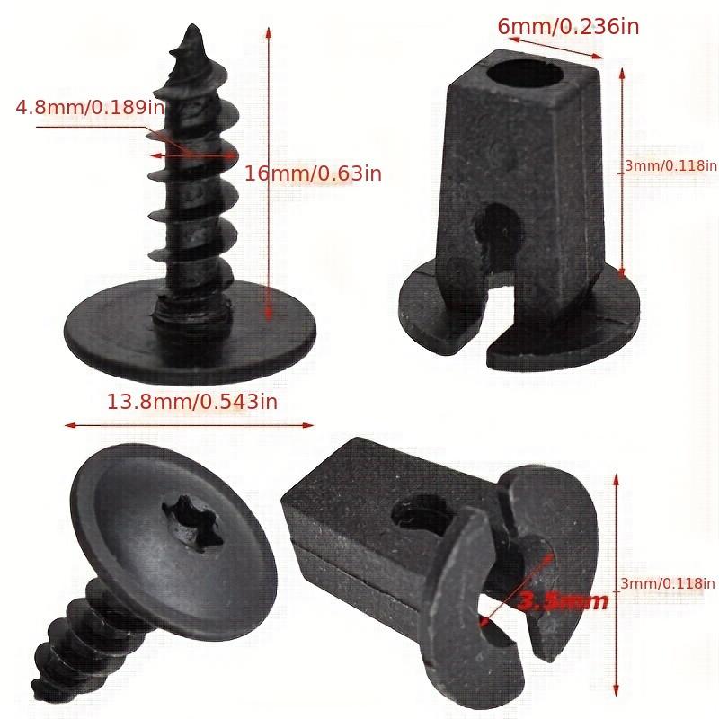 10 Pcs Engine Cover Undertray Splashguard Wheel Arch Torx Screw Retainer Fastener Clips Bolt Universal For VW