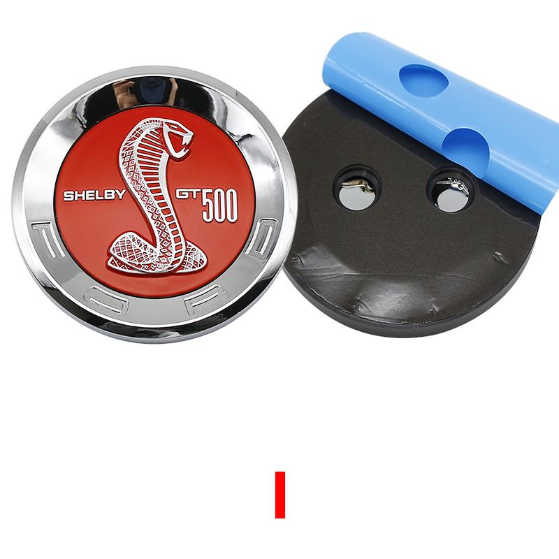 BQYI9 15CM ABS Car Tail Emblem Trunk Round Badge Sticker For Ford Mustang 5.0 ROUSH SHELBY GT 500 Cobra LAGUNA Tail Box Cobra Shape GT