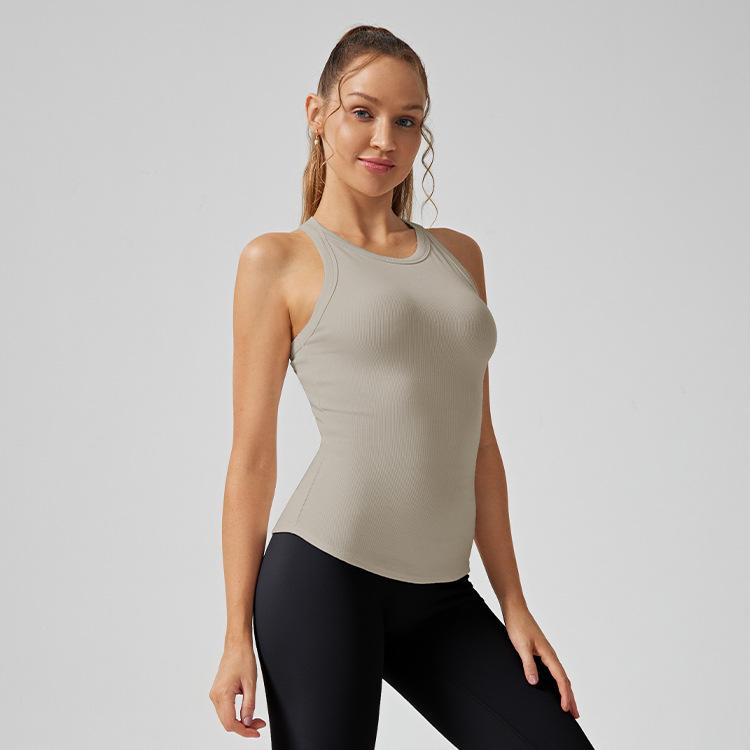 Женский универсальный рубчатый длинный топ-майка для спорта