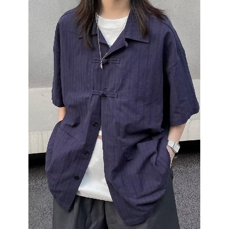 Летняя одежда мужская ретро повседневная рубашка студенческая свободная нишевая дизайнерская забавная новая мужская верхняя часть для ношения на открытом воздухе