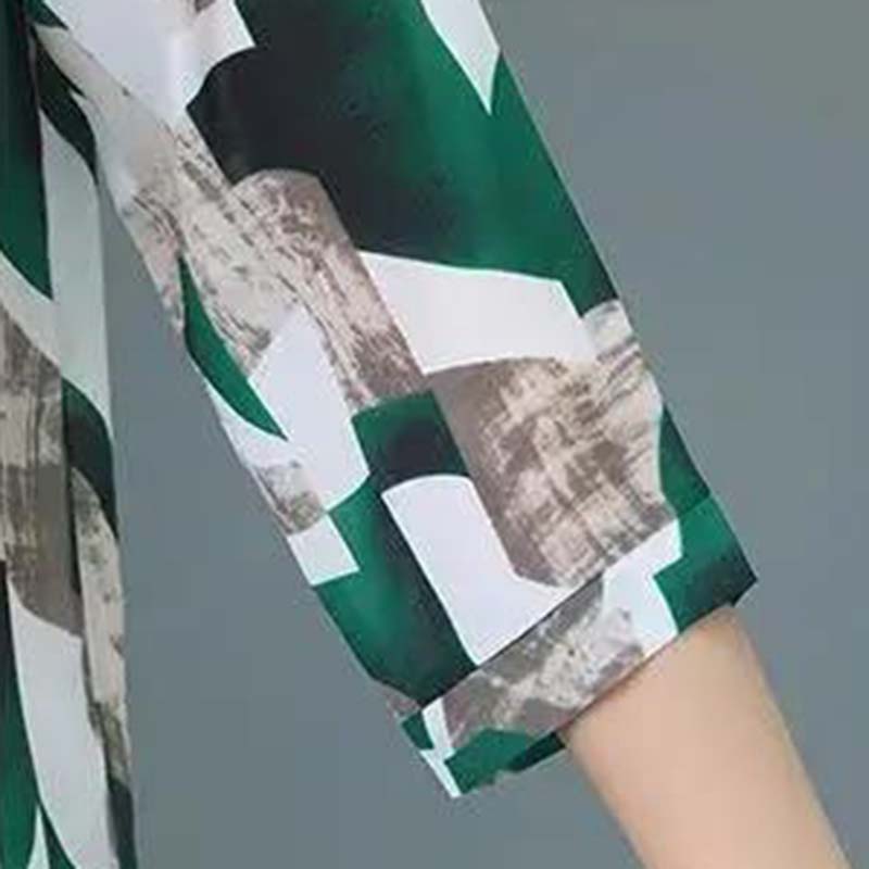 Женский топ с принтом, рукав три четверти, весенне-осенняя футболка, свободный топ с круглым вырезом