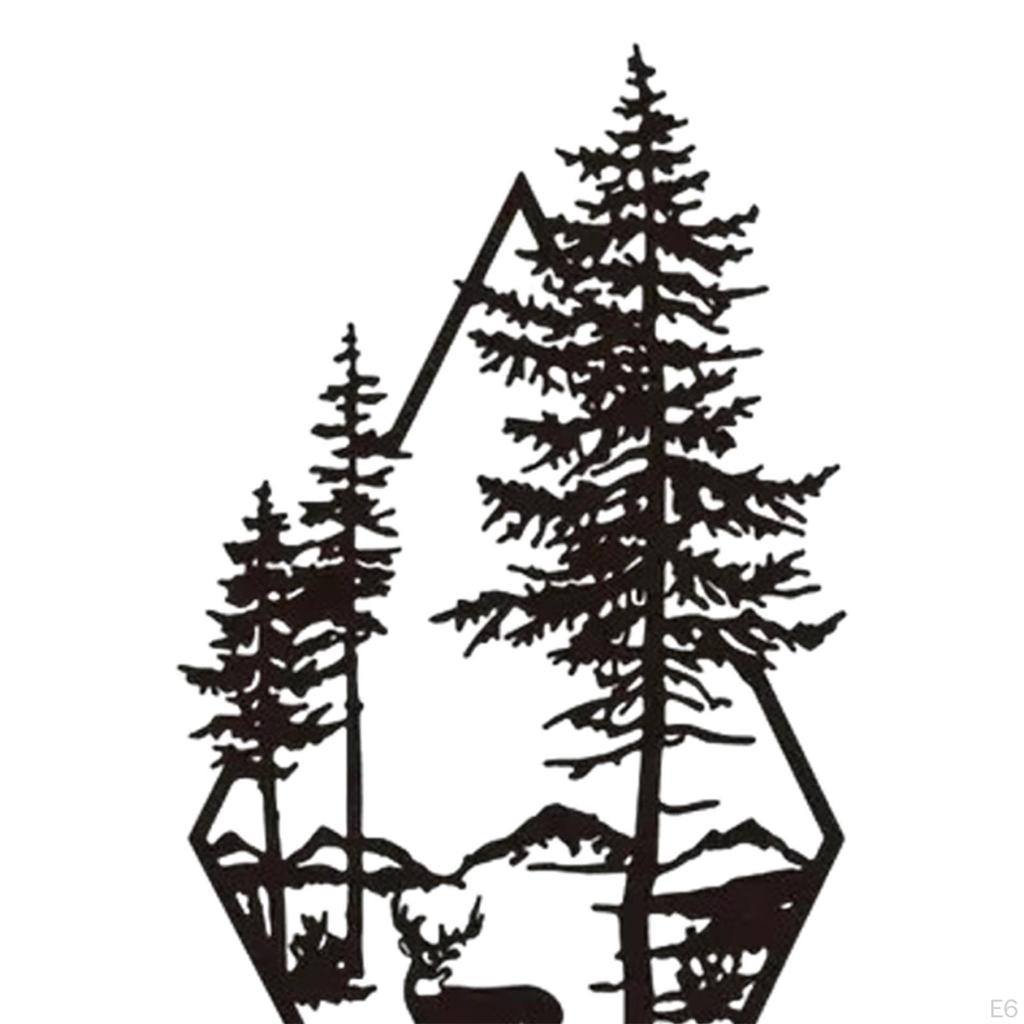 Landscape Wall Decor Iron Sign Black 9.8x4.5inch Decorative Hanging Decoration for Housewarming