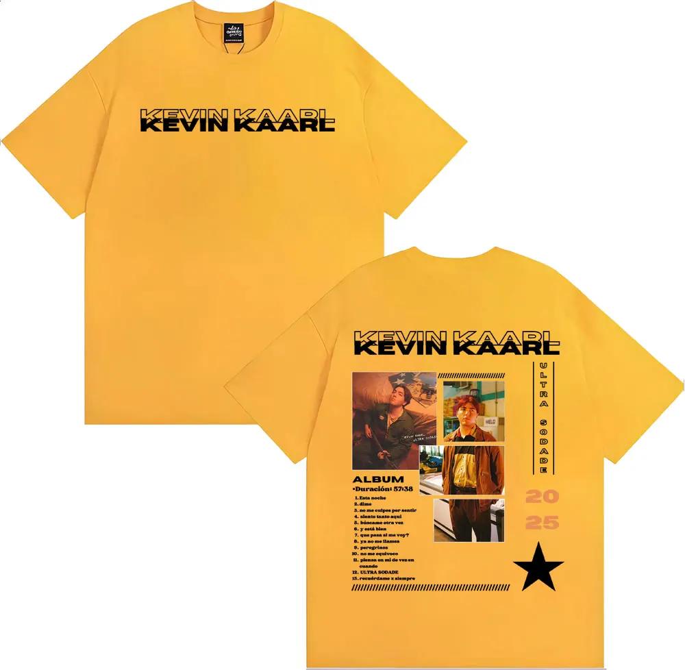 Футболка с принтом рэпера Kevin Kaarl Ultra Sodade Tour Мужская Женская Харадзюку Винтажная High Street Хлопковая Оверсайз Футболка