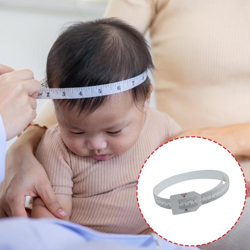 Пластиковая лента-измеритель окружности головы с квадратным отверстием-вешалкой, точная шкала в см/дюймах, проста в использовании для детей