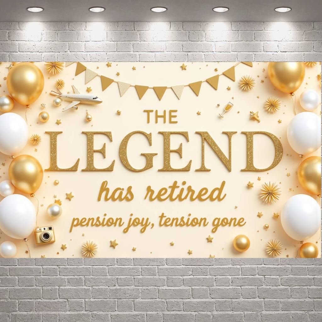 Pension Party Backdrop Elegant Joyful Retirement Backdrop Retirement Banner Sparkling Background For Happy Send-off Friends