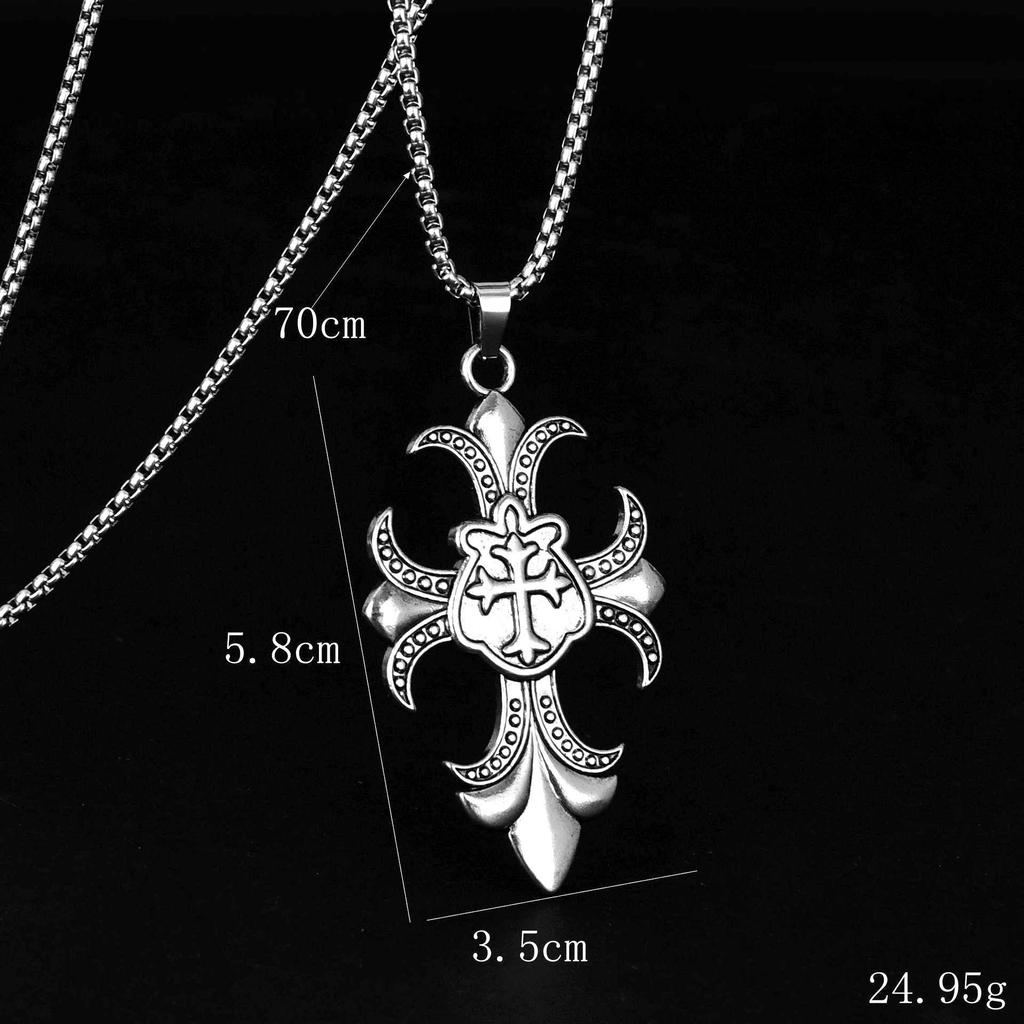 Винтажная хип-хоп цепочка-ожерелье: Подвеска «Пылающий крест» Унисекс.