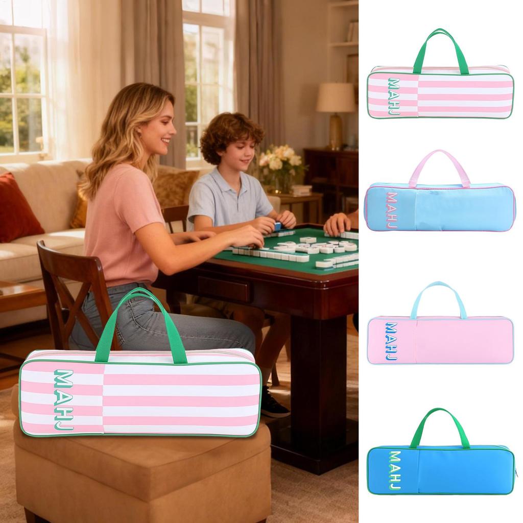 Mahjong Rack Storage Bag Ergonomic Waterproof Organizer With Zipper Mahjong Game Storage Bag For Outdoor Travel Indoor Home