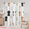 2pcs,2D plane printing Pattern Curtains Poodle Pattern Durable 100% Polyester Fabric (without rod) Decorations Outdoor Perfect