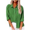 Women's Autumn Long Sleeve Button Solid Color Loose Shirt Casual Large Size Shirt