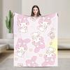 Kawaii My Melody Blanket Flannel Spring/Autumn Anime  Multifunction Warm Throw Blanket for Sofa Car Rug Piece