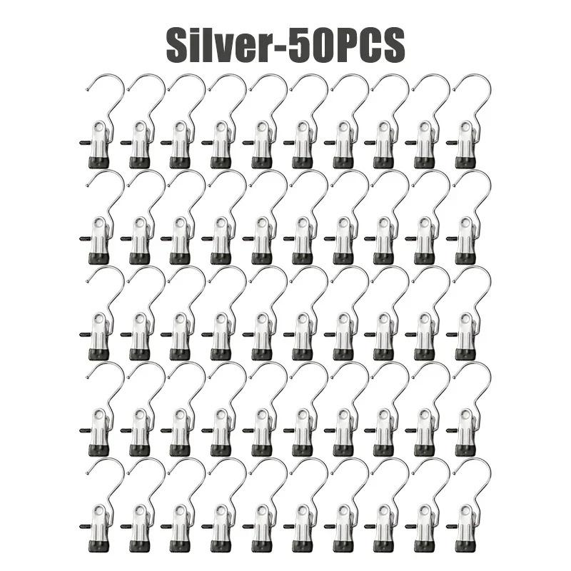 10-100 шт. прищепки из нержавеющей стали для белья, крючок для одежды, портативный зажим для подвешивания одежды, органайзер для одежды, вешалка