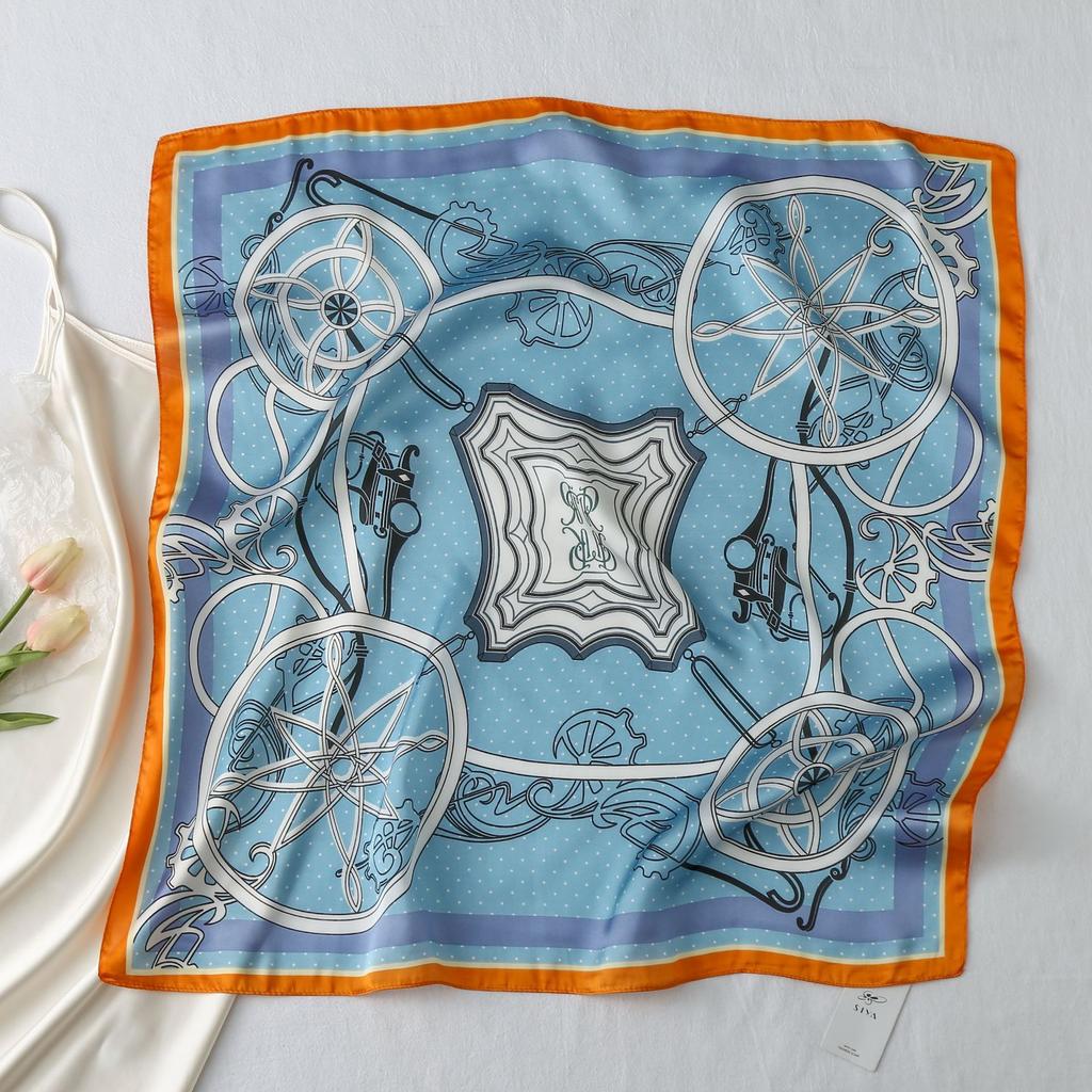 2024 Новый 70 см шелковый шарф для украшения рубашки, небольшой квадратный шарф, модный и универсальный шарф для поездок на работу, шарф для защиты шеи