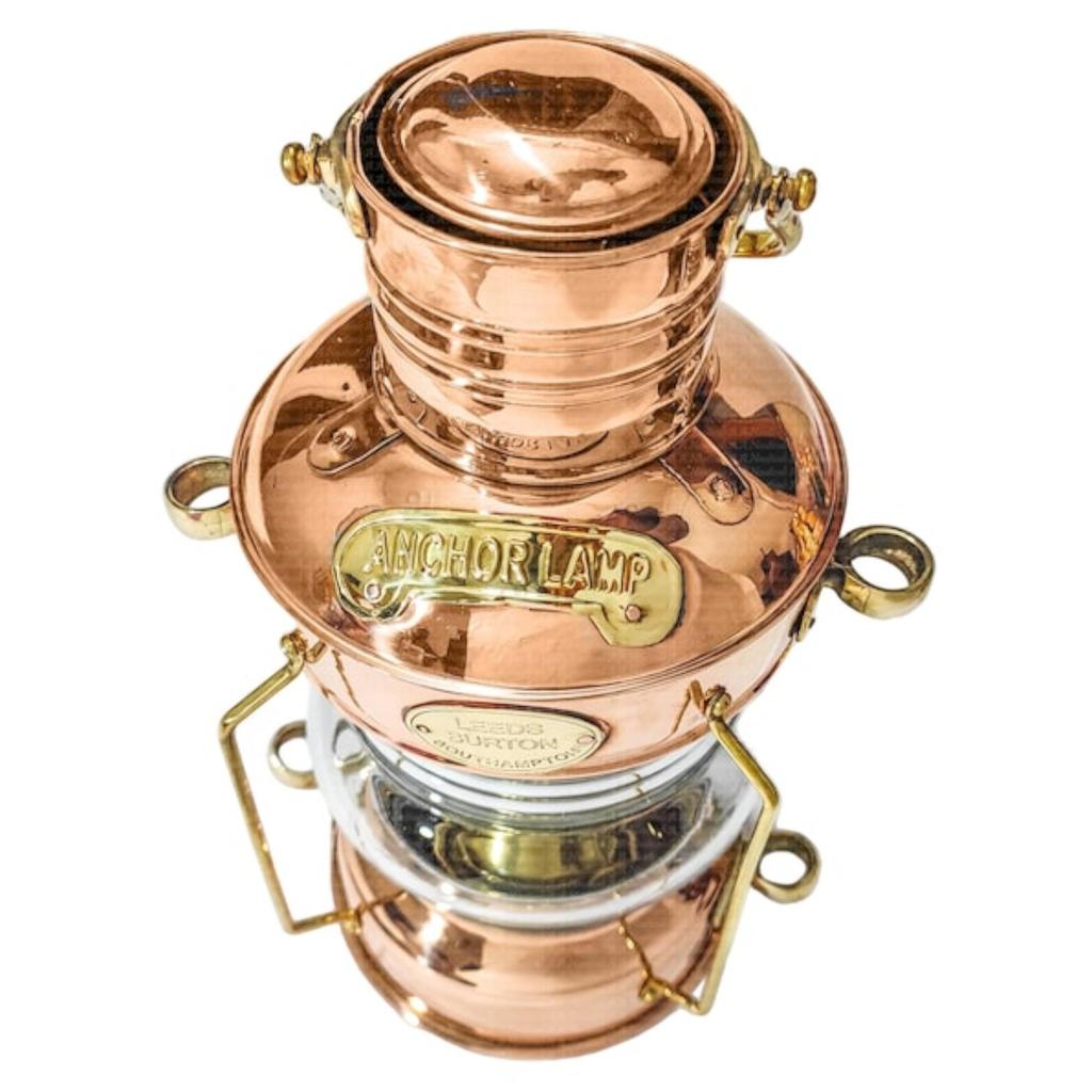 11" Solid Copper Working Outdoor Lantern Light, Nautical Ship/Boat Oil Lamp, Maritime Gifts For Dad and Seniors, Halloween Christmas Decor