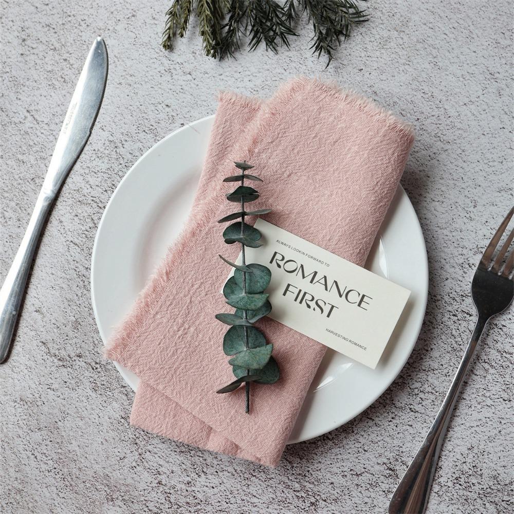 6pcs Rustic Cloth Napkin Washable Table Decoration Party Supplies Gauze Table Towel  Christmas
