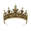 Stage Performance Vintage Male Crown Exaggerated Prince Crown Hair Hoop Medieval King Crown  Unisex