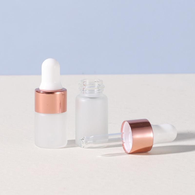 5шт 1/2/3/5 мл бутылки-капельницы из матового стекла пустые банки для бутылок с эфирным маслом