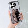 Luxury Shockproof Phone Case with Cute Rabbit Makeup Swivel Stand Crystal Lanyard For Honor 400 Smart 5G X7d Play 10T Back Cover