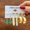 Modyle Vintage Pearl Butterfly Leopard Acrylic Earring Set For Women Girls Heart Earrings Elegant Wedding Party Jewellery
