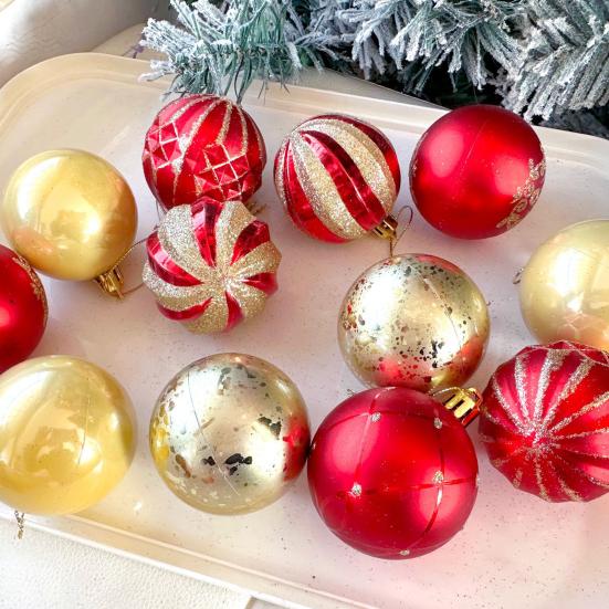 30 шт. Рождественские шары украшения 2,4 дюйма маленькие небьющиеся пластиковые шары рождественская елка подвесное украшение для праздничного венка для вечеринки декор для елки