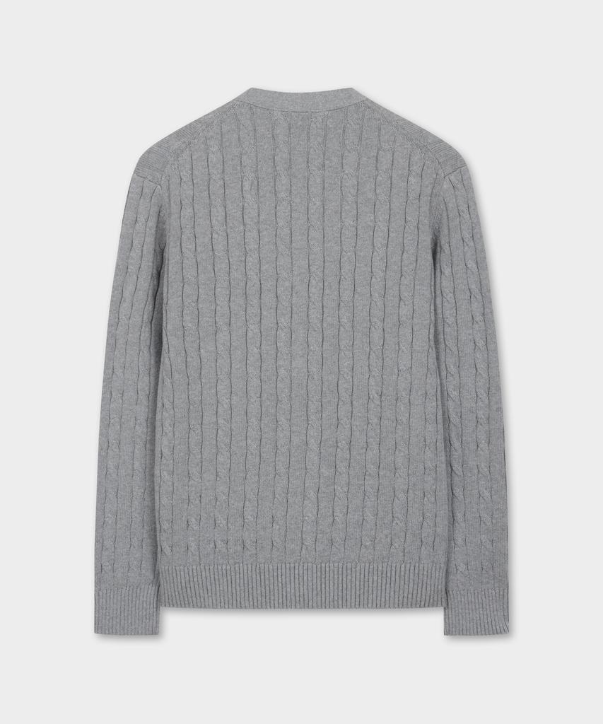 Хлопковый кардиган в косую вязку Brooks Brothers (серый) (Bbwcmbg101)