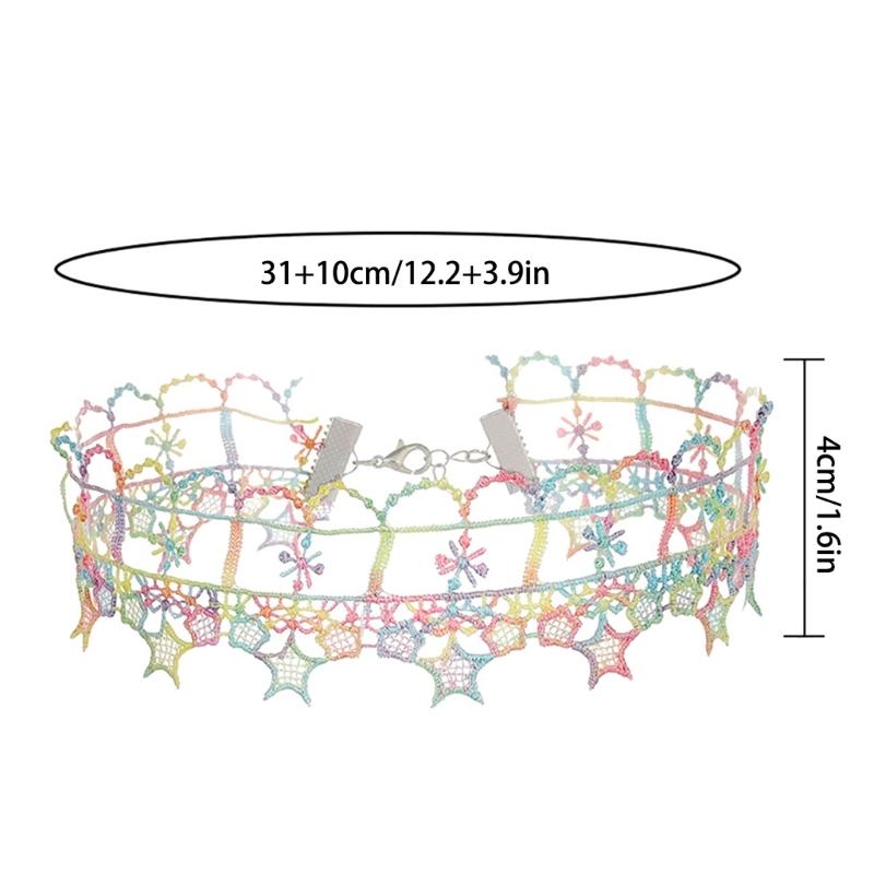 Элегантное кружевное ожерелье-воротник с красочным ажурным узором, стильное кружевное колье-чокер для женщин, подростков и дам