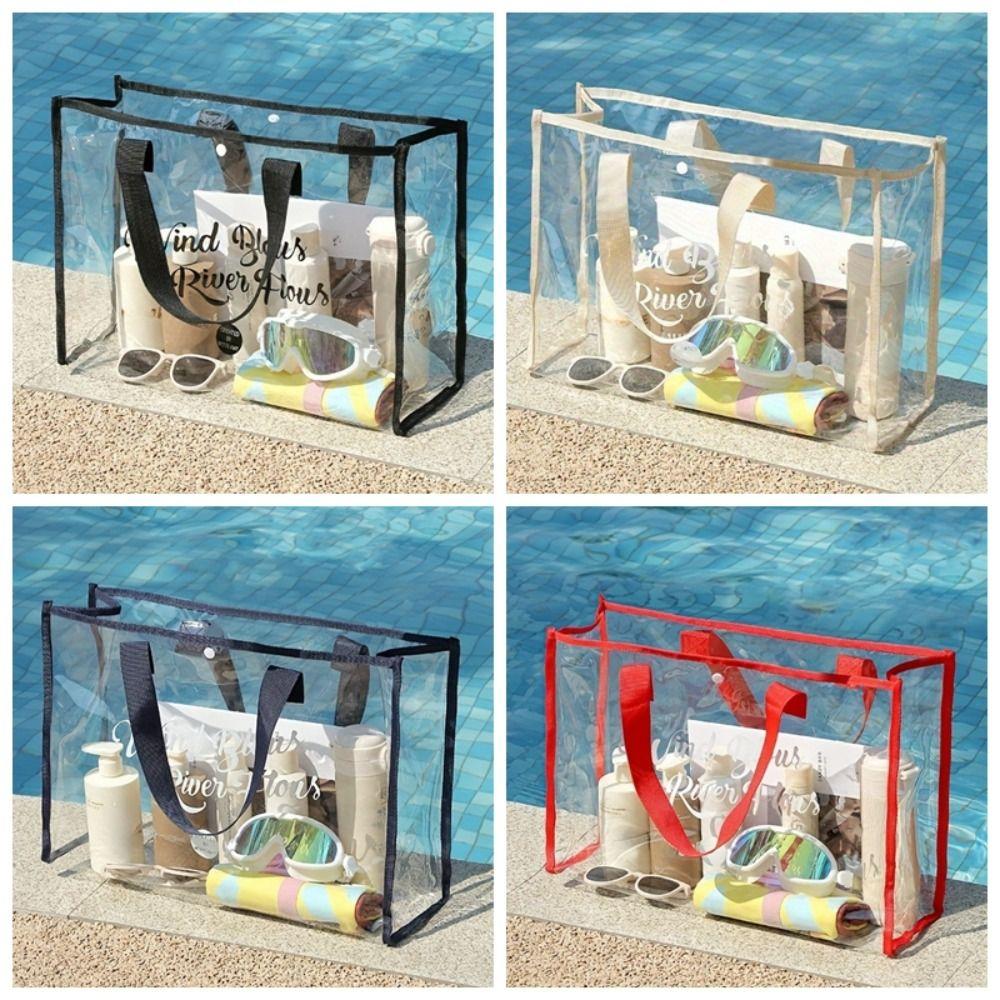 Сумка для хранения из ПВХ для плавания, большая вместимость, пляжная сумка, повседневная прозрачная косметичка, предметы первой необходимости