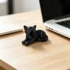 3D-печатное украшение-кошка, Реалистичные фигурки с плюшевой текстурой, Черно-белая милая исцеляющая скульптура, для декора стола, автомобиля, книжной полки