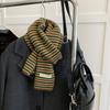 Autumn and Winter Atmosphere Scarf To Keep Warm and Color Blocked Retro Student Scarf Contrasting Color Stripes Korean Gentle Ins Style Girl