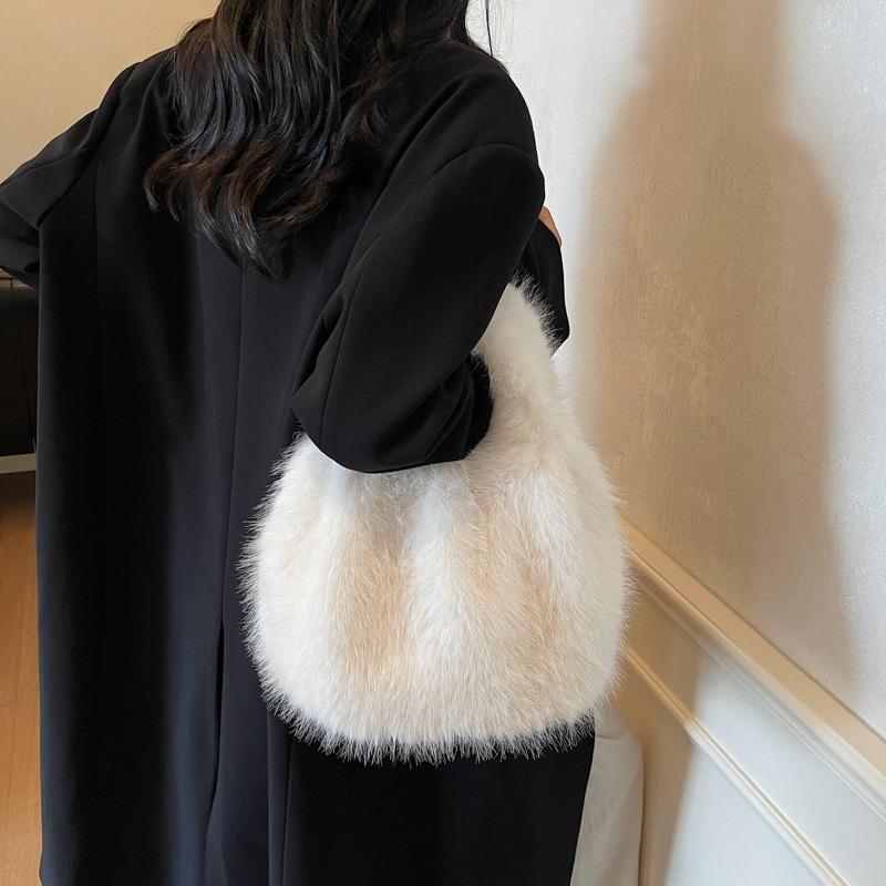 Плюшевая сумка женская осенне-зимняя универсальная новая повседневная пушистая сумочка высокого класса сумка-пельмень