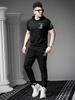 European Style High-End Men's Short-Sleeve T-Shirt 2025 Summer New Trendy Bear Print Hooded Half-Sleeve Sweatshirt