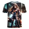 3D Printed Summer Short Sleeved T-shirt Popular Anime Mecha Female Warrior Series Men's and Women's Summer Short Sleeved Shirts