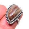 Natural Butterfly Jasper Gemstone 925 Sterling Silver Jewelry Ring Size 7 z6I91