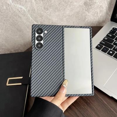 Роскошный кожаный чехол из углеродного волокна Magsafe для Samsung Galaxy Z Fold 7 6 5 4 3 Защитный магнитный чехол для беспроводной зарядки