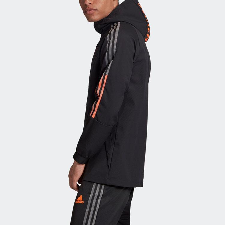 adidas Ювентус Дорожная куртка с капюшоном Мужская верхняя одежда черная FR4202