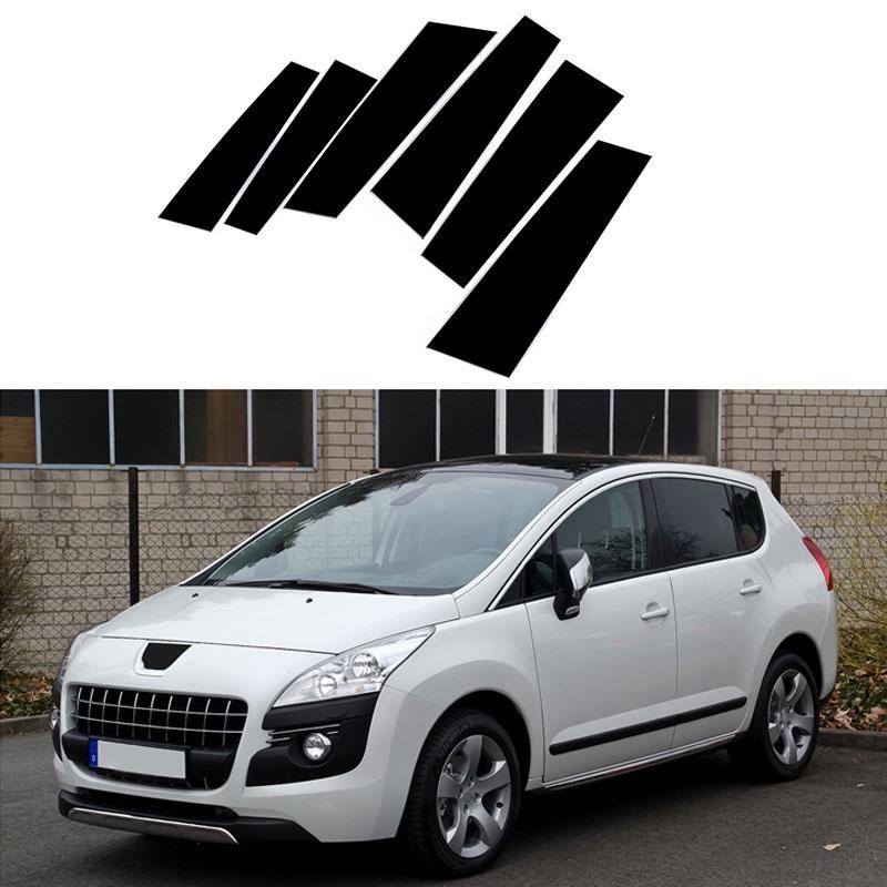 6 шт./компл., центральная колонна для окна, двери автомобиля, крышка стойки до н. э., накладка с зеркальным эффектом, подходит для Peugeot 3008 T84 2007–2016, автомобильная наклейка