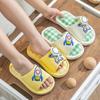 Милые детские весенние льняные женские домашние повседневные тапочки, летние тапочки с героями мультфильмов