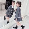 3 шт./компл., костюм для девочек, весенне-осенний детский костюм с длинными рукавами, юбка, осенний стиль колледжа, униформа JK, костюм-тройка