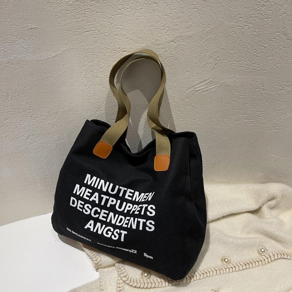 Простая холщовая сумка, повседневная, модная, изысканная, большая вместительная холщовая сумка-тоут с ручкой