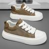 High-Quality Fashion Thick Bottom Canvas Board Shoes Men's Breathable Flat Designer Lace-Up Oxford Shoes Outdoor Running Shoes