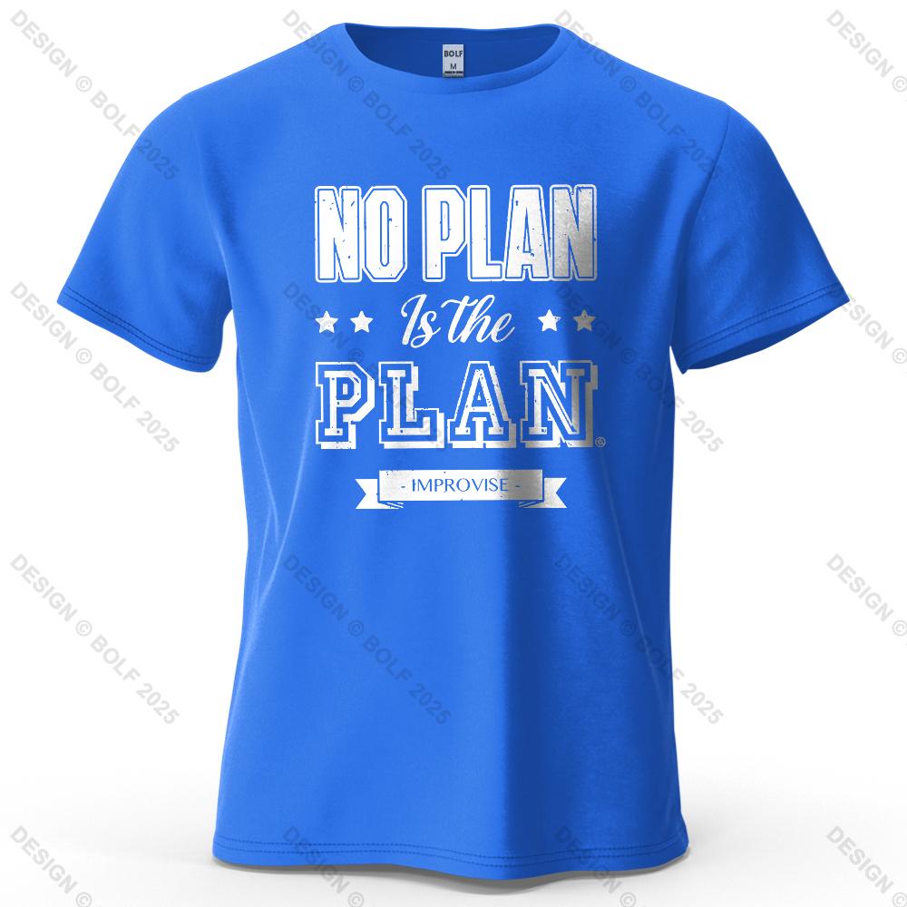 No Plan Is The Plan Printed Unisexs Tshirt 100 Cotton Oversized Trendy Graphic Tees For Unisex Tops Tees Casual Streetwear