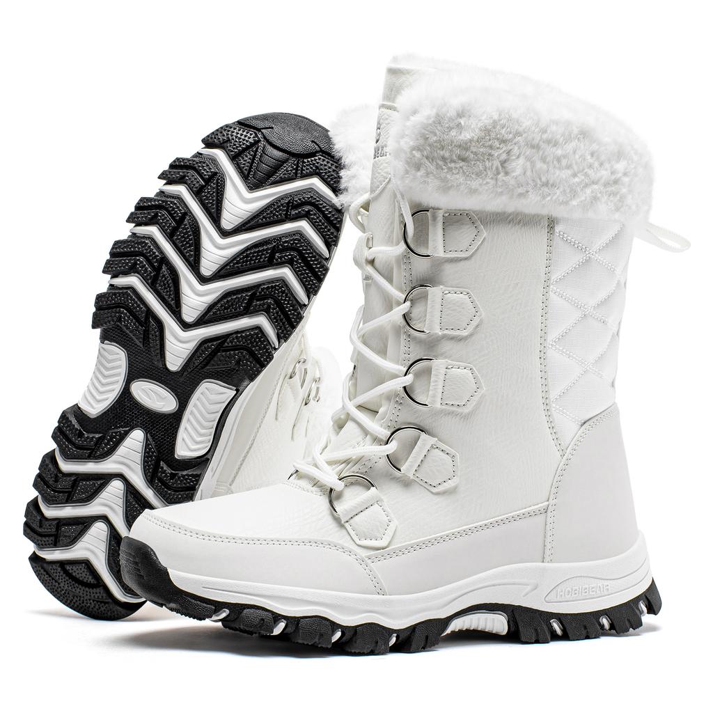 HOBIBEAR Женские зимние ботинки Нескользящая уличная обувь Зимние водонепроницаемые ботинки Теплая подкладка из искусственного меха Удобная обувь для женщин
