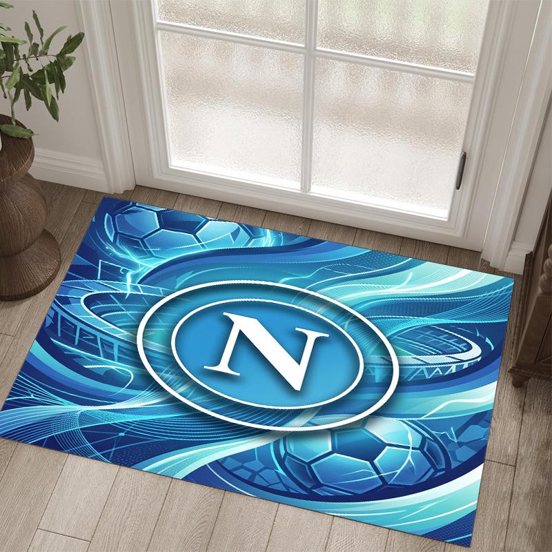 Napoli FC Design Crystal Velvet Carpet Cozy Non?Slip Printed Rug For Bedroom Living Room Entrance
