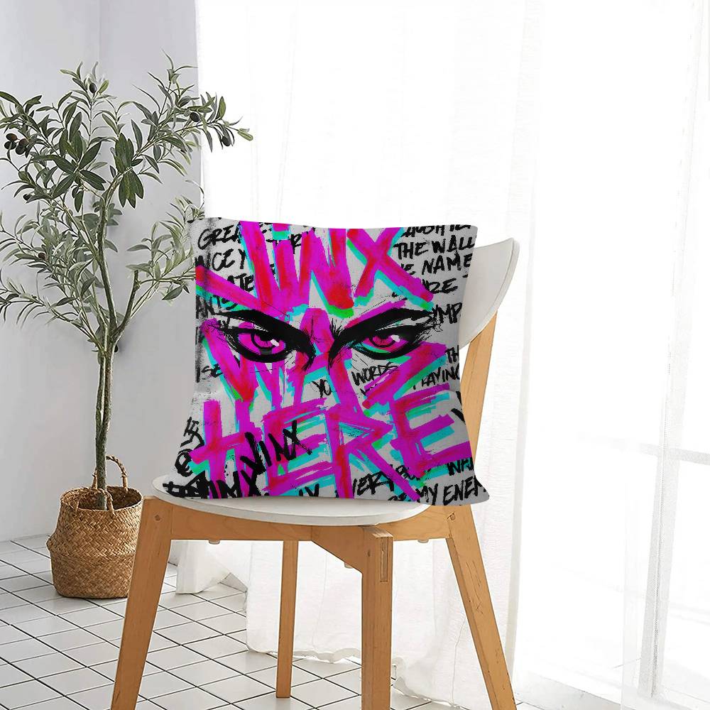 Personalized Picture Text Home Decorative Pillows Household Gifts 45X45Cm Game Jinx Cool Girl