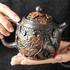 13,6x10,2 см фиолетовая керамика ручной работы с резным драконом и фениксом в стиле ретро кунг-фу чайный сервиз чайник 240 мл