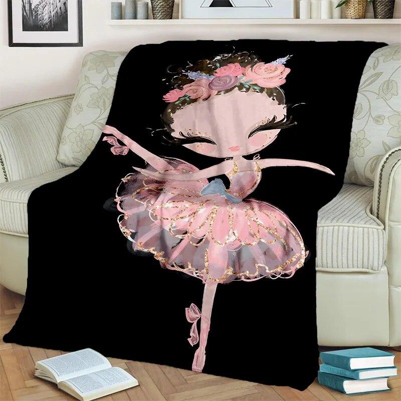 Милое 3D одеяло с изображением балета для девочек, балерины, феи, лебедя, единорога, мультяшное 3D одеяло, мягкое одеяло для дома, спальни, кровати, дивана, пикника, путешествий, детей