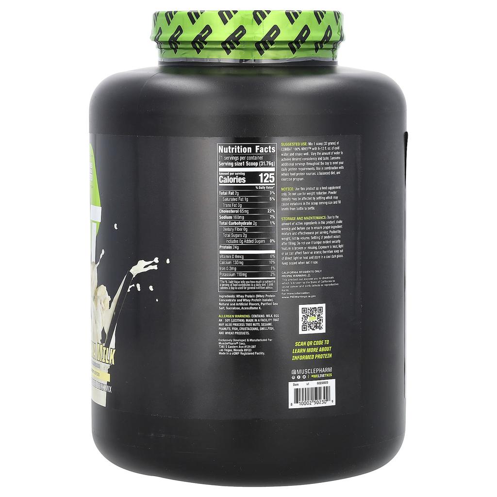 MusclePharm Combat, 100% Whey, Banana Milk, 5 Lbs (2.25 Kg)
