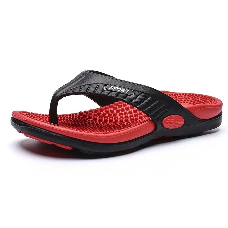 Fashion Massage Flip Flops for Men Summer Breathable Beach Shoes Sandals Men Luxury Flip Flops Breathable Plus Plus Size Men Slippers